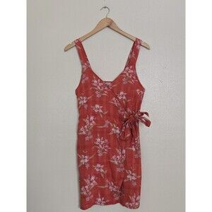 American Eagle Floral Wrap Dress Sleeveless Tie Waist Summer Womens Size Small